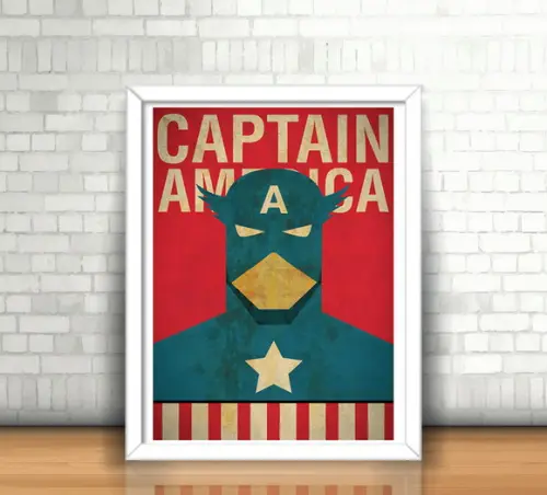 Quadro Capitão América / Minimalista