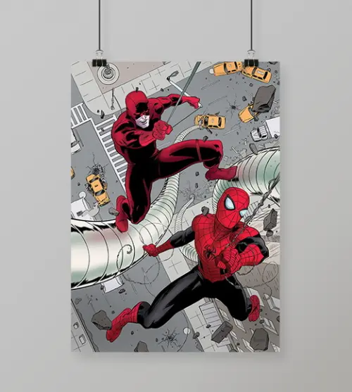 Quadro Demolidor & Homem-Aranha