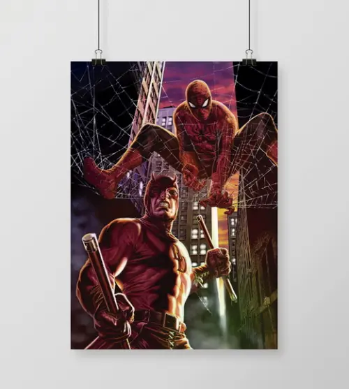 Quadro Demolidor & Homem-Aranha