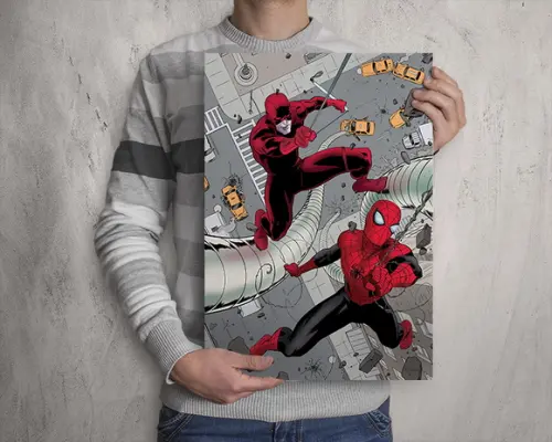 Quadro Demolidor & Homem-Aranha