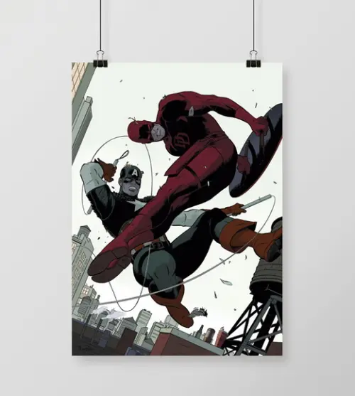 Quadro Demolidor vs Capitão América