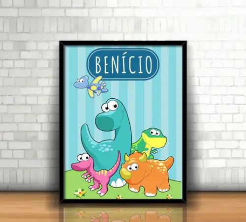 Quadro Dinossauros (Cute)