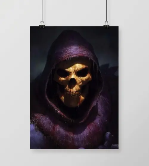 Quadro Esqueleto Sombrio / He-Man / 20x30cm / com vidro