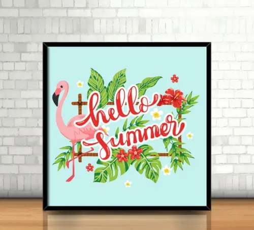 Quadro Flamingo (20x20cm)
