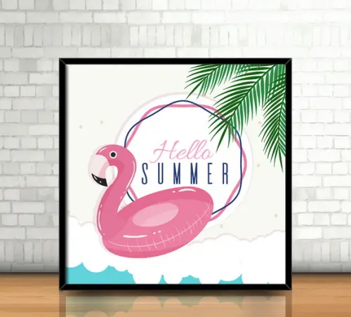 Quadro Flamingo (20x20cm)