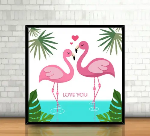 Quadro Flamingo (20x20cm)