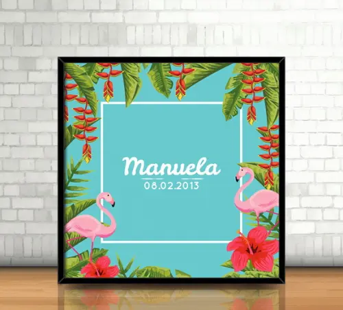 Quadro Flamingo (20x20cm)