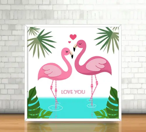 Quadro Flamingo (20x20cm)