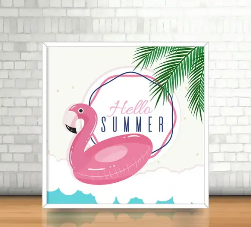 Quadro Flamingo (20x20cm)