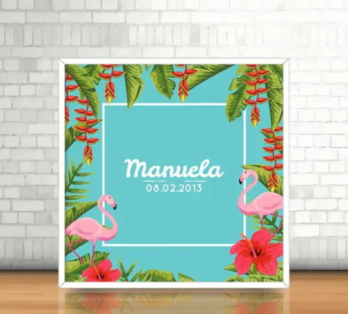 Quadro Flamingo (20x20cm)