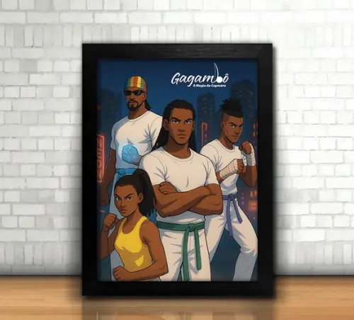 Quadro Gagambô Magia da Capoeira com Vidro