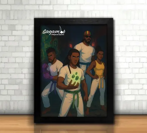 Quadro Gagambô Magia da Capoeira com Vidro