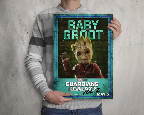 Quadro Guardiões da Galáxia / Baby Groot