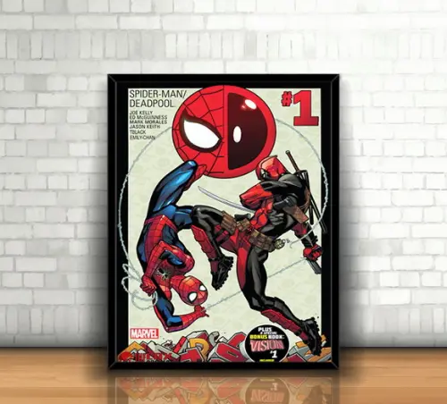 Quadro Homem Aranha e Deadpool