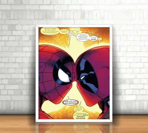 Quadro Homem Aranha e Deadpool