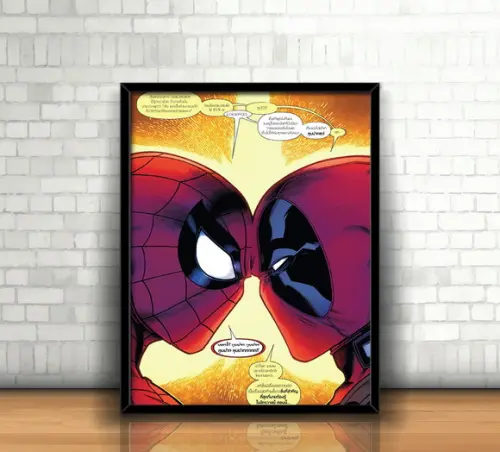 Quadro Homem Aranha e Deadpool
