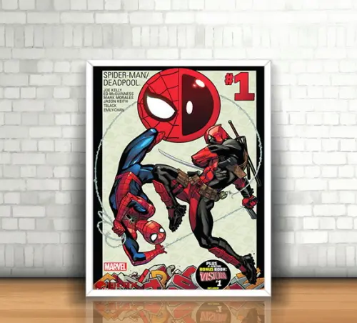 Quadro Homem Aranha e Deadpool