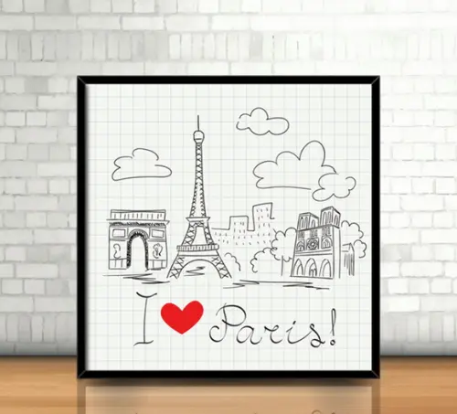 Quadro I Love Paris (20x20cm)