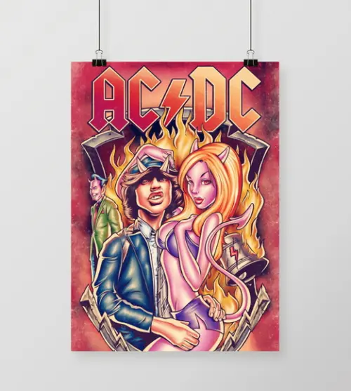 Quadro Ilustrado - AC/DC