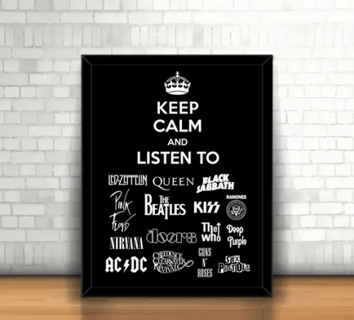 Quadro Keep Calm and Listen to Rock