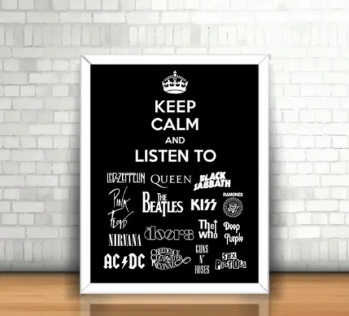 Quadro Keep Calm and Listen to Rock