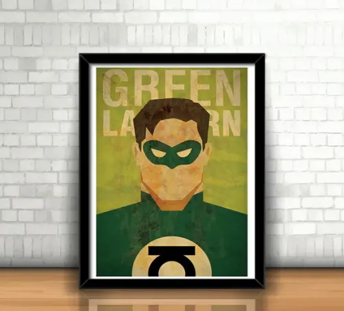 Quadro Lanterna Verde / Minimalista