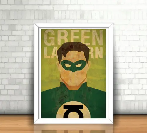 Quadro Lanterna Verde / Minimalista