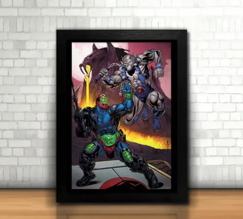 Quadro Mandibula vs Panthro / He-Man / 20x30cm / com vidro