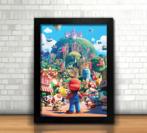 Quadro Mario Bros / 20x30cm / com Vidro