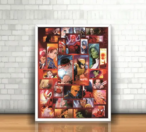 Quadro Marvel vs Capcom / 20x30cm / Com Vidro