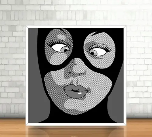 Quadro Mulher Gato / PopArt (20x20cm)