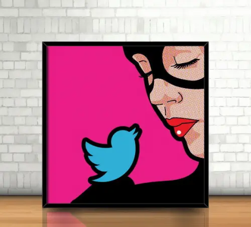 Quadro Mulher Gato / PopArt (20x20cm)