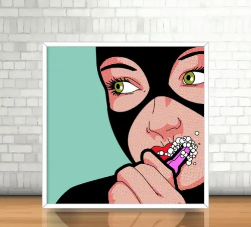 Quadro Mulher Gato / PopArt (20x20cm)