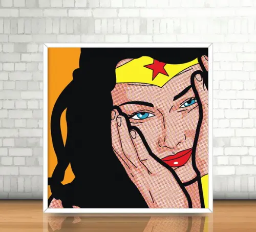 Quadro Mulher Maravilha / PopArt (20x20cm)