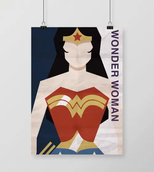 Quadro Mulher-Maravilha / Minimalista