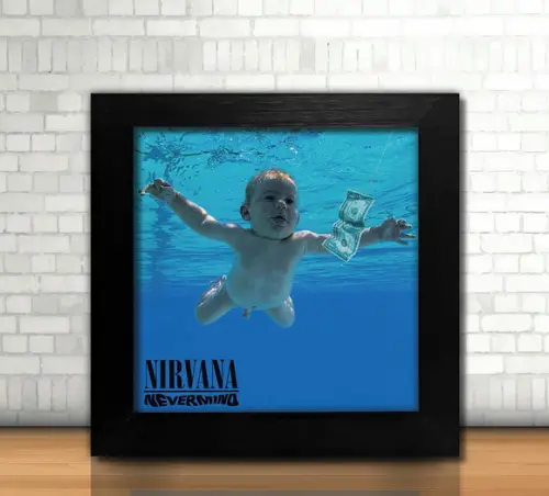 Quadro Nevermind / Nirvana / 20x20cm / Com Vidro