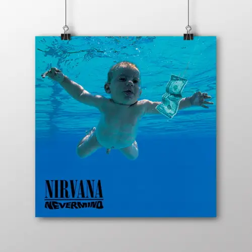 Quadro Nevermind / Nirvana / 20x20cm / Com Vidro