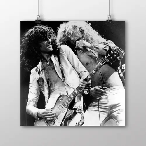 Quadro Page & Plant / Led Zeppelin / 20x20cm
