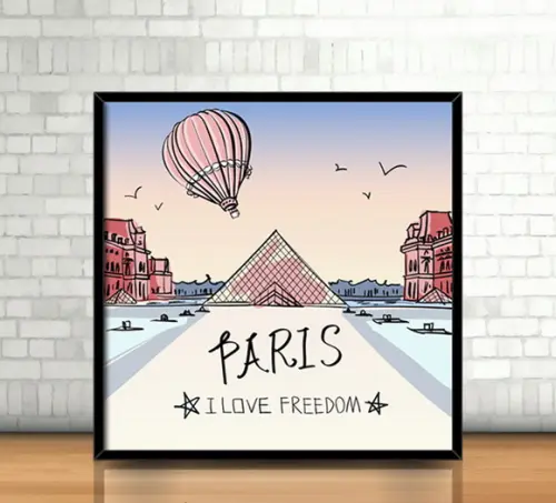Quadro Paris / I Love Freedom (20x20cm)
