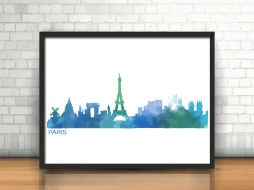 Quadro Paris / Watercolor / Skyline