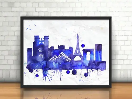 Quadro Paris / Watercolor / Skyline