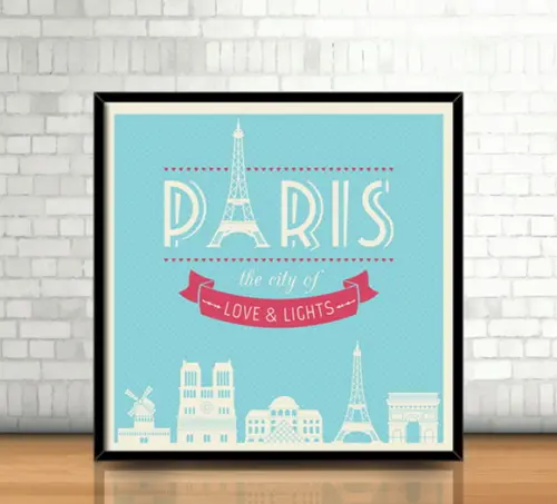 Quadro Paris Love & Lights (20x20cm)