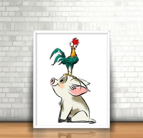 Quadro Pua & Hei Hei / Moana