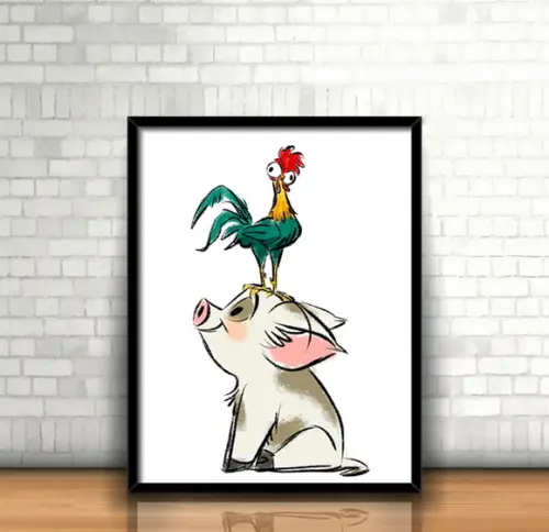 Quadro Pua & Hei Hei / Moana