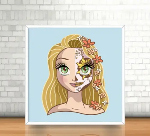 Quadro Rapunzel/Catrina (20x20cm)