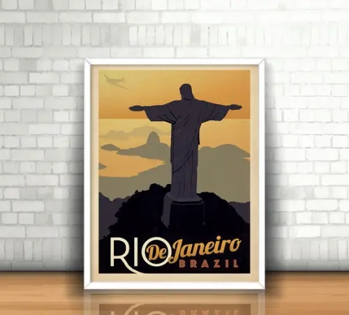Quadro Rio de Janeiro / Corcovado / 20x30cm / Com Vidro