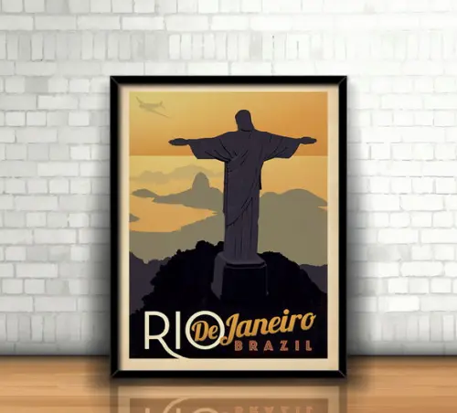 Quadro Rio de Janeiro / Corcovado / 20x30cm / Com Vidro