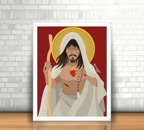 Quadro Sagrado Coração / Ilustração