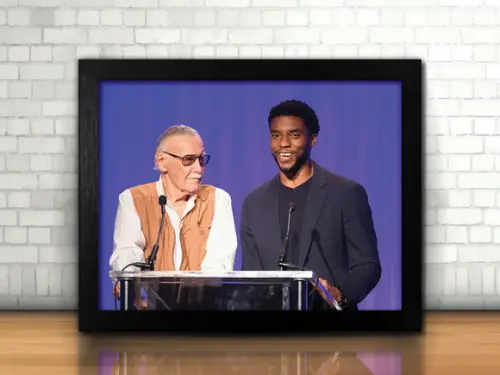 Quadro Stan Lee & Chadwick Boseman