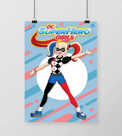Quadro Super Hero Girls / Arlequina